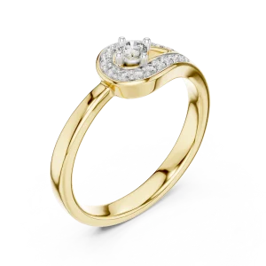 Luminary Round Brilliant Pavé-Set Solitaire Ring