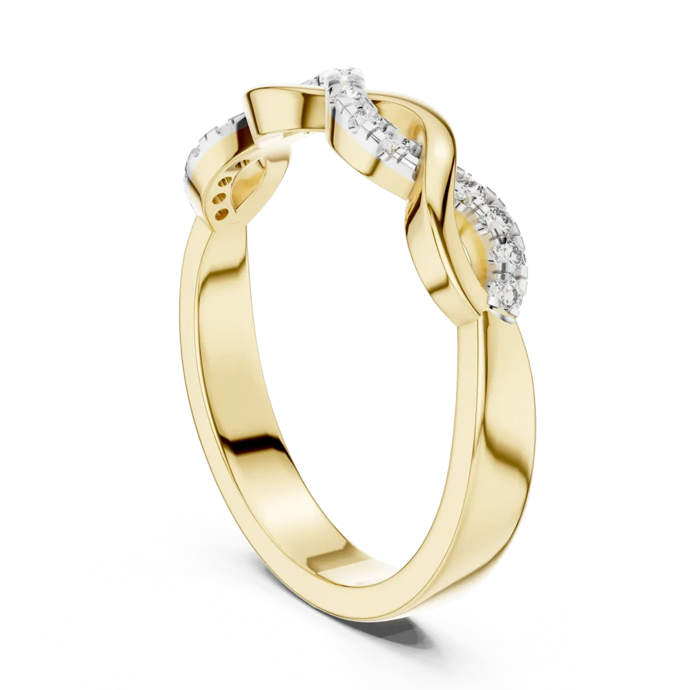 Infinite Radiance Round Cut Pavé-Set Twisted Infinity Band - Image 3