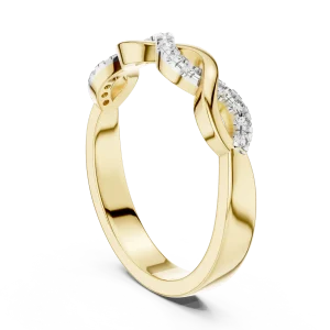 Infinite Radiance Round Cut Pavé-Set Twisted Infinity Band - Image 3