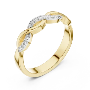 Infinite Radiance Round Cut Pavé-Set Twisted Infinity Band