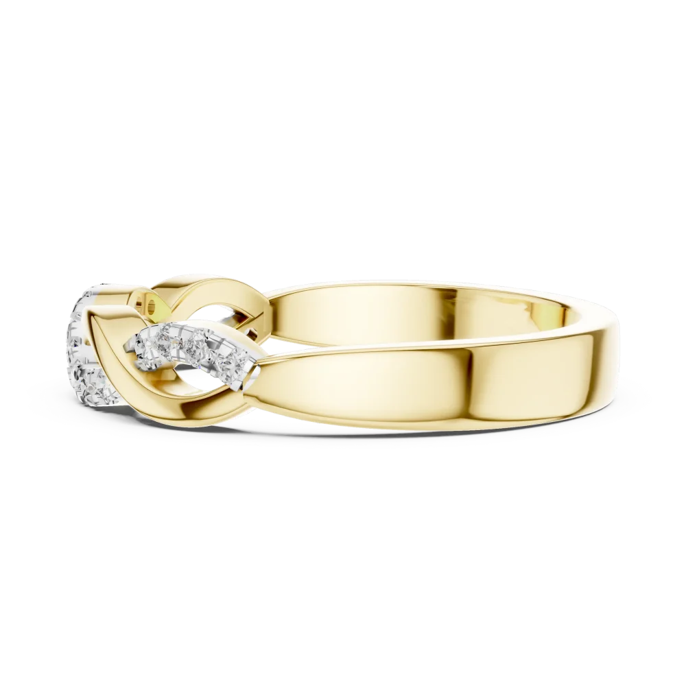 Infinite Radiance Round Cut Pavé-Set Twisted Infinity Band - Image 4