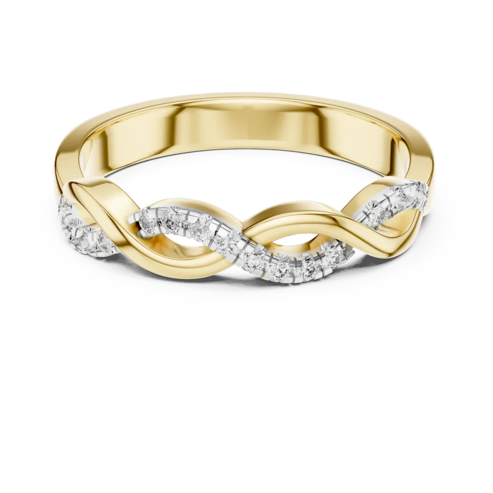 Infinite Radiance Round Cut Pavé-Set Twisted Infinity Band - Image 2