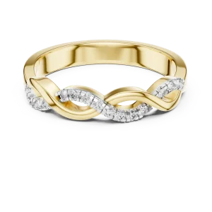 Infinite Radiance Round Cut Pavé-Set Twisted Infinity Band - Image 2