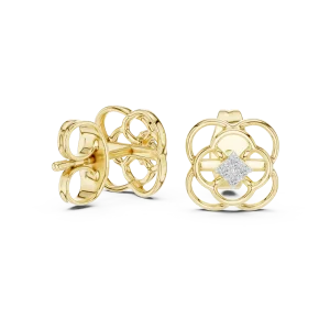 Symmetry Radiant Round Cut Geometric Stud Earrings - Image 3