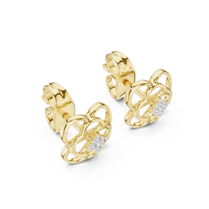 Symmetry Radiant Round Cut Geometric Stud Earrings