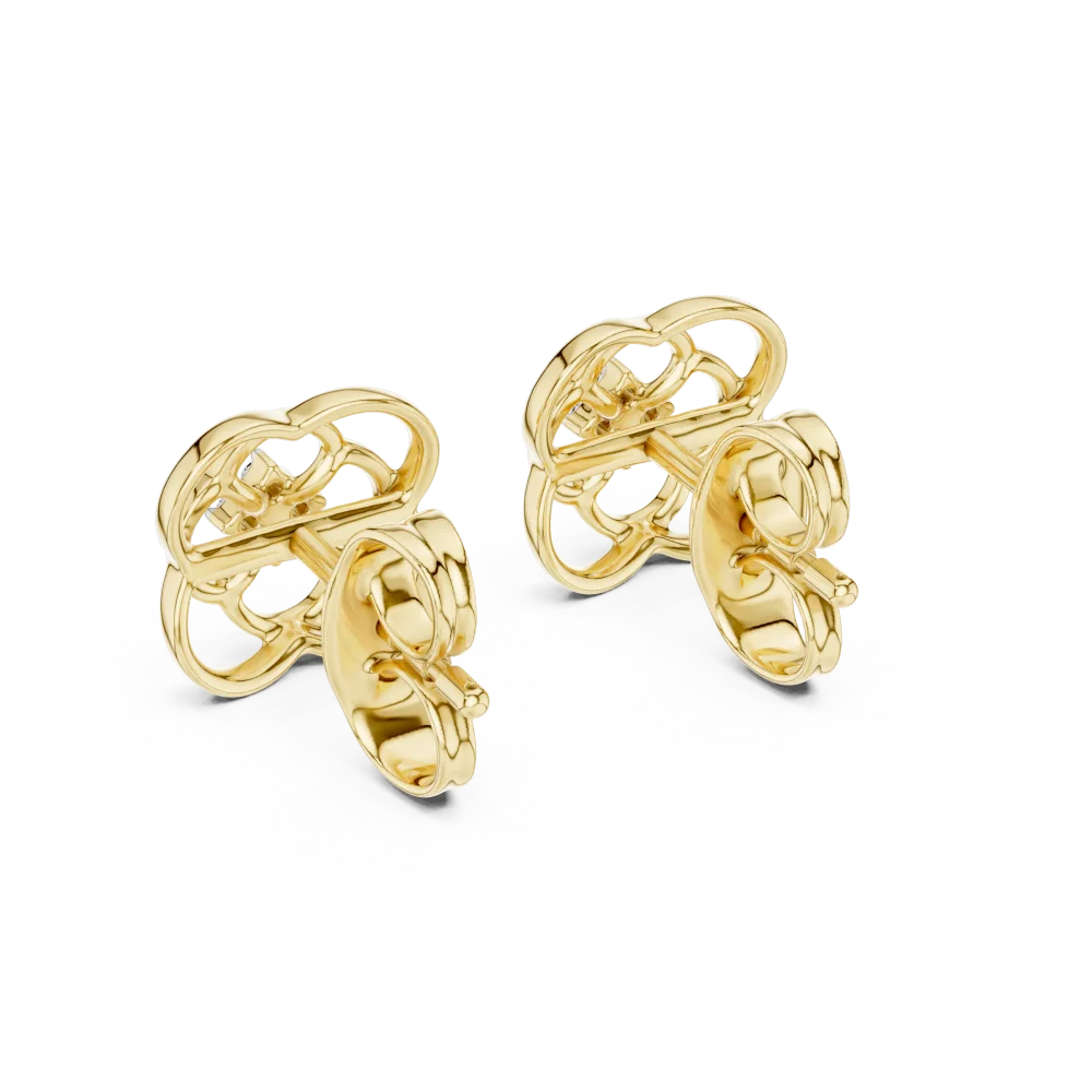 Symmetry Radiant Round Cut Geometric Stud Earrings - Image 4
