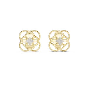 Symmetry Radiant Round Cut Geometric Stud Earrings - Image 2