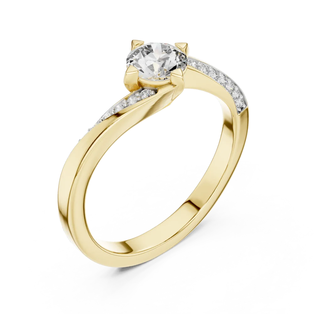 Embrace timeless elegance with this Fluid Silhouette Solitaire Ring. Featuring a brilliant DIAMEUR lab-grown diamond, shop this modern luxury today.