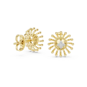 Luminary Round Brilliant Sunburst Cluster Stud Earrings - Image 3