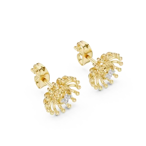 Luminary Round Brilliant Sunburst Cluster Stud Earrings