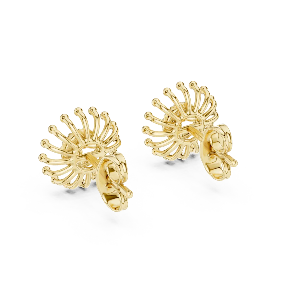 Luminary Round Brilliant Sunburst Cluster Stud Earrings - Image 4