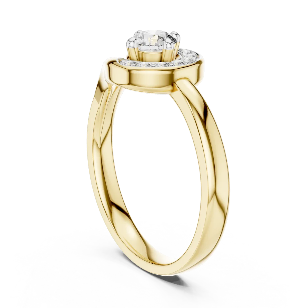 Luminary Round Brilliant Pavé-Set Solitaire Ring - Image 3