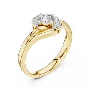 Luminary Round Brilliant Pavé-Set Solitaire Ring