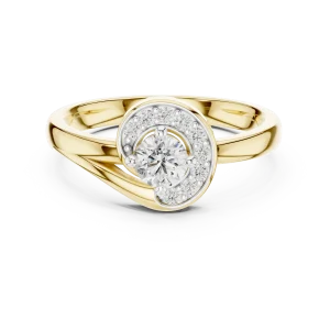 Luminary Round Brilliant Pavé-Set Solitaire Ring - Image 2