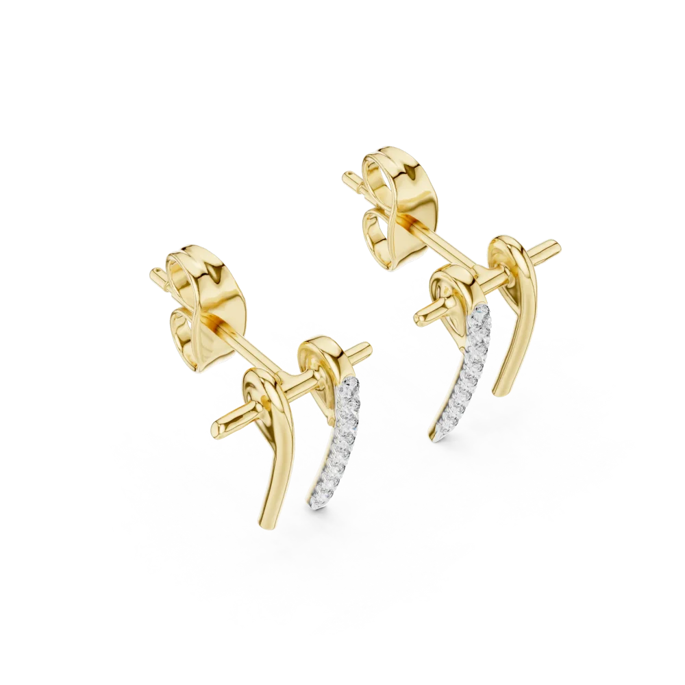 Discover the perfect blend of modern architecture and brilliance. These lab-grown DIAMEUR diamond stud earrings offer an edgy, chic look. Shop now.
