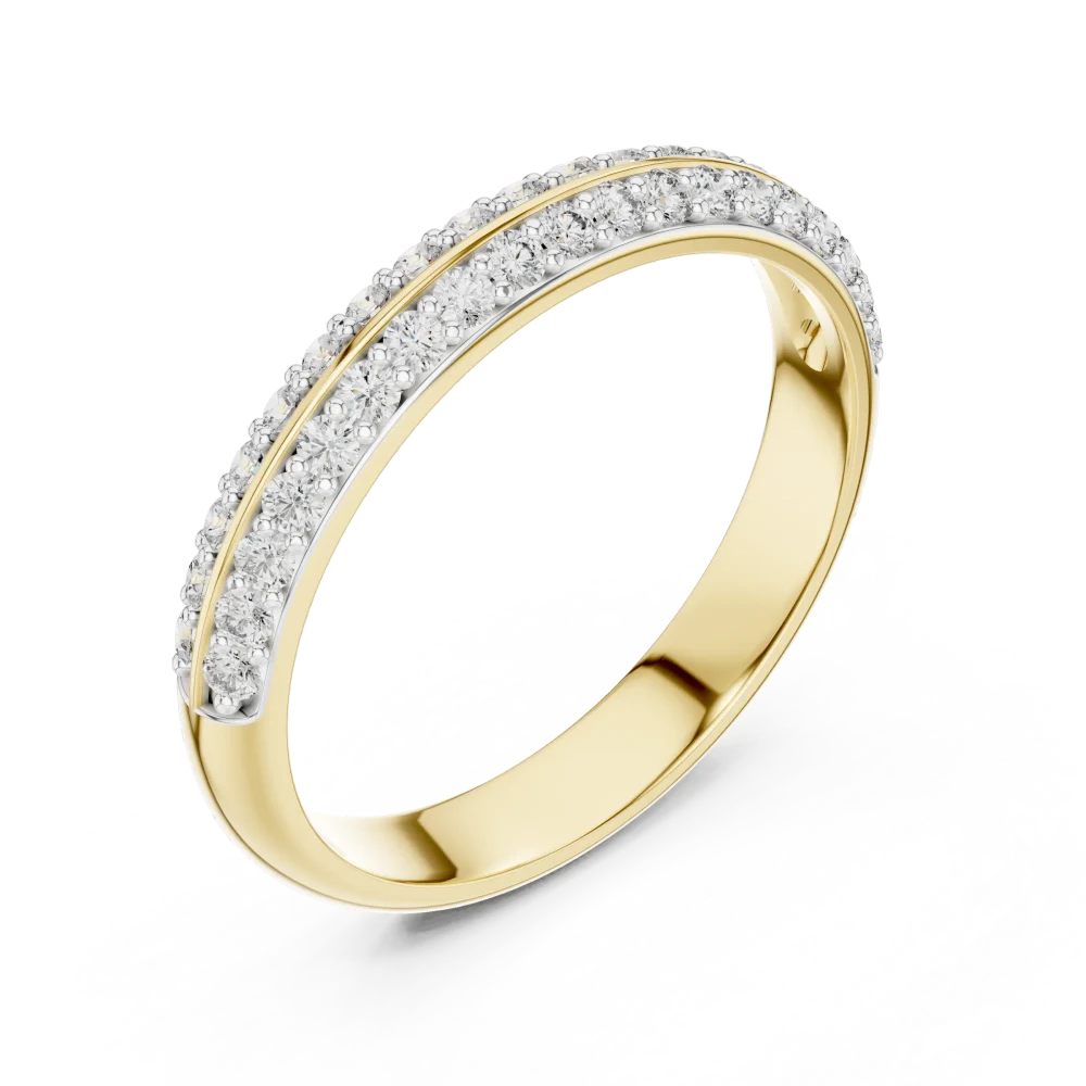 Discover the radiant allure of this pavé-set round DIAMEUR diamond band. A modern classic crafted for exceptional fire. Shop this timeless piece today.