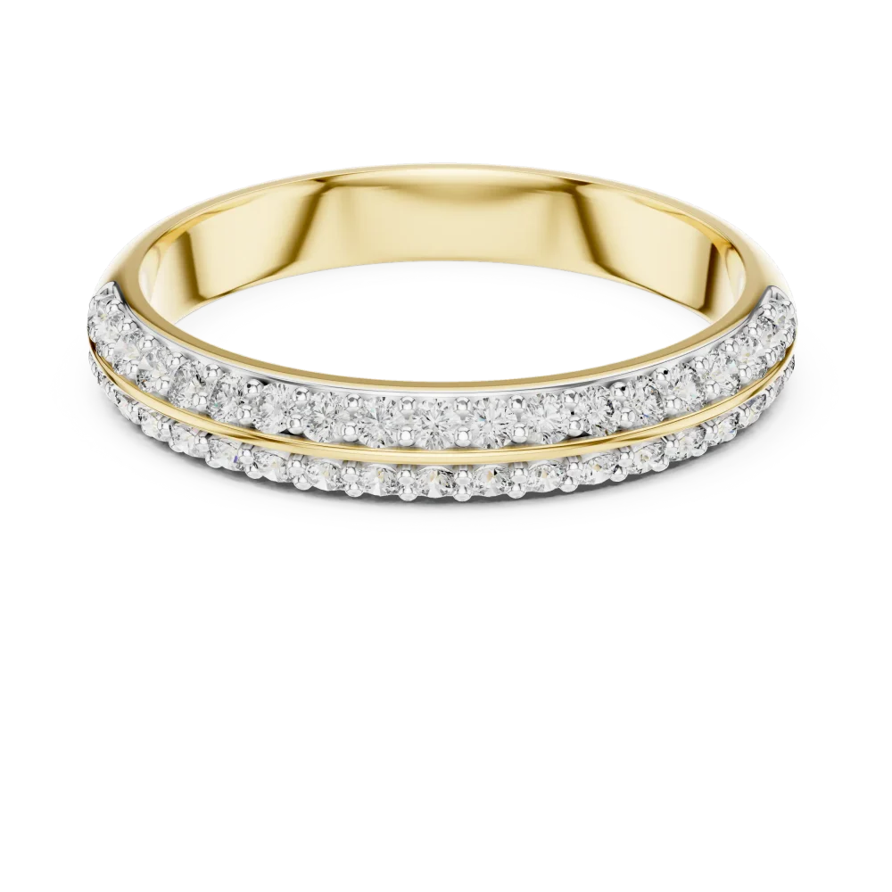 Symmetry Pavé-Set Round Brilliant Diamond Eternity Band - Image 2