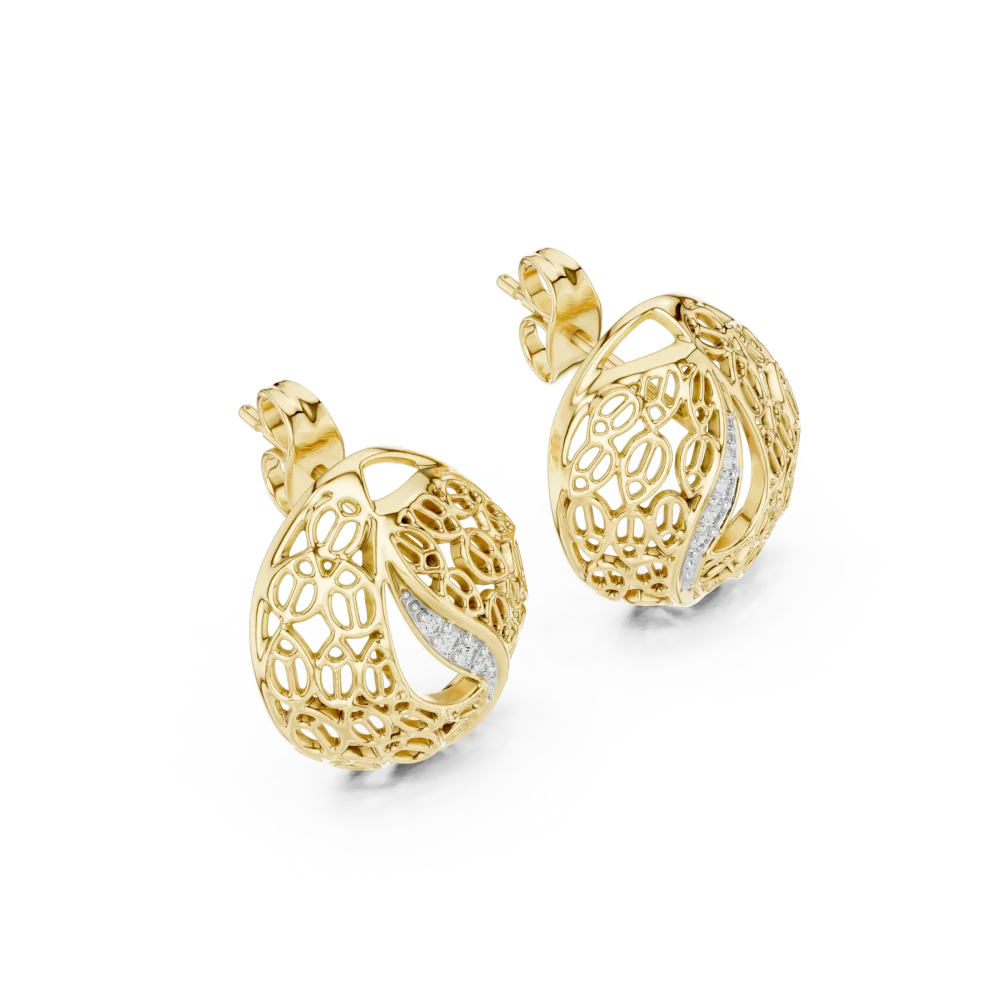 Discover the radiant beauty of these architectural stud earrings, featuring brilliant DIAMEUR diamonds. Elevate your collection with modern luxury.