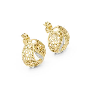 Luminary Round Pavé-Set Architectural Stud Earrings