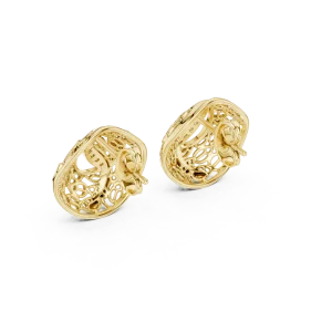 Luminary Round Pavé-Set Architectural Stud Earrings - Image 4