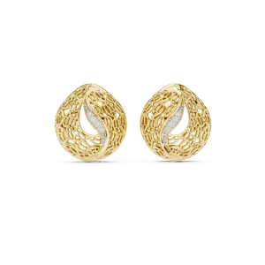 Luminary Round Pavé-Set Architectural Stud Earrings - Image 2