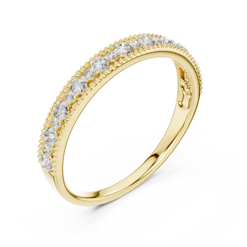 Discover the radiant beauty of our Round Brilliant Pavé-Set Band. Handcrafted with DIAMEUR lab-grown diamonds for unmatched fire. Shop the luxury.