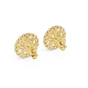 Ethereal Round Brilliant Filigree Lace Statement Stud Earrings - Image 4