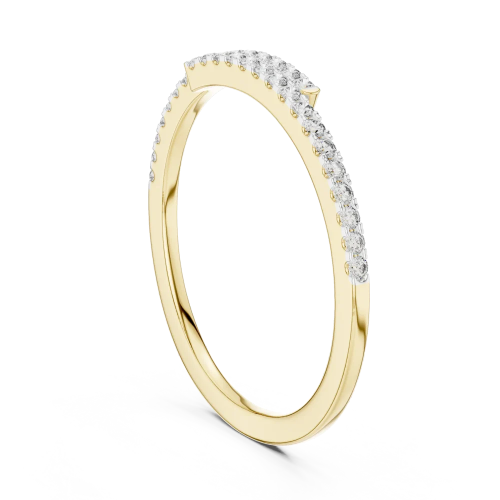 Luminary Round Pavé-Set Dual-Band Architectural Ring - Image 3