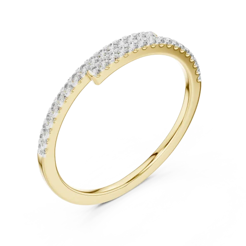 Luminary Round Pavé-Set Dual-Band Architectural Ring