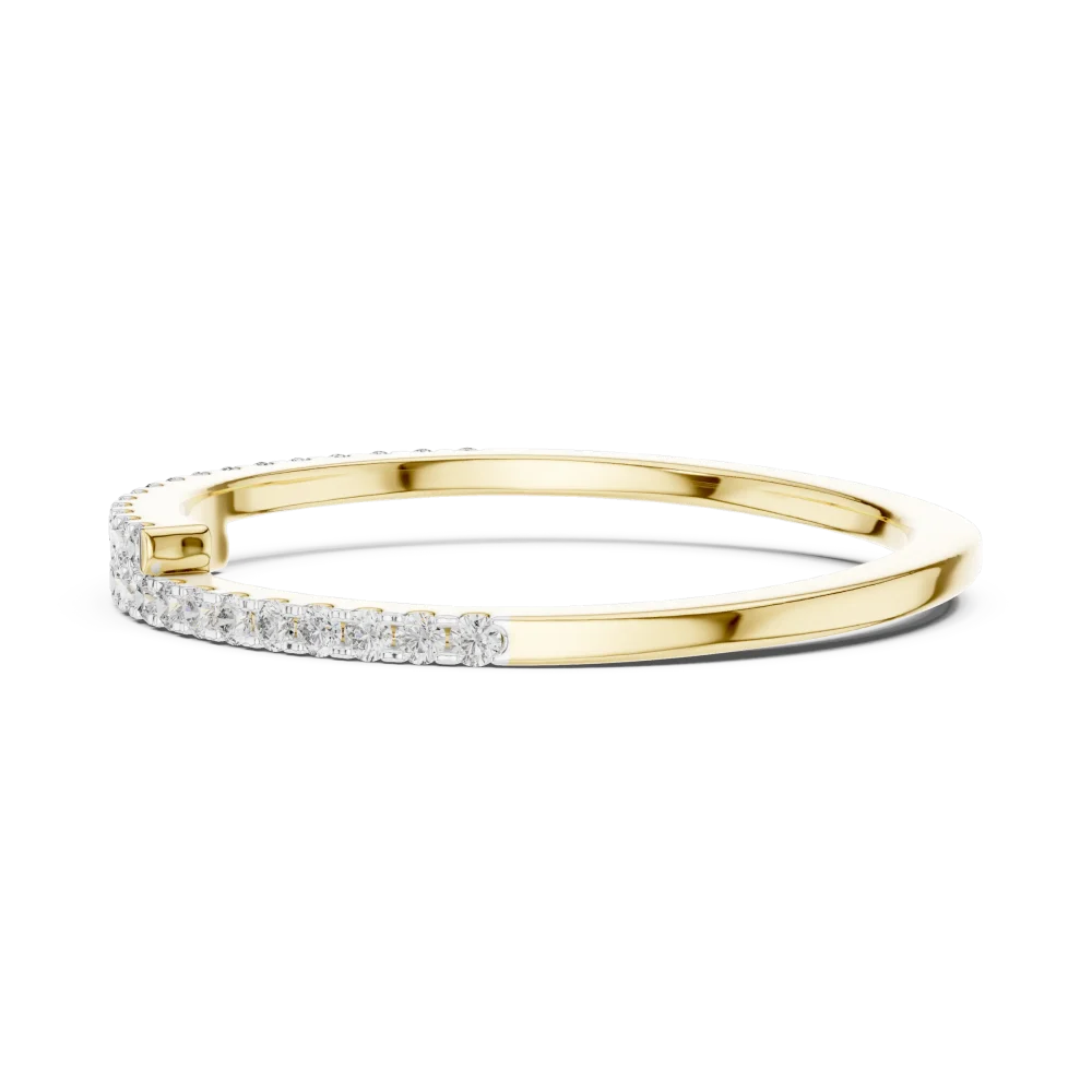 Luminary Round Pavé-Set Dual-Band Architectural Ring - Image 4