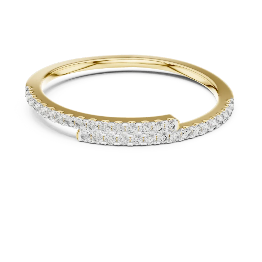 Luminary Round Pavé-Set Dual-Band Architectural Ring - Image 2