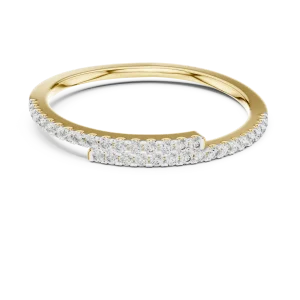 Luminary Round Pavé-Set Dual-Band Architectural Ring - Image 2