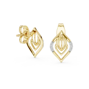 Geometric Symmetry Pavé-Set Diamond Stud Earrings - Image 3