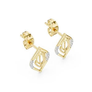 Geometric Symmetry Pavé-Set Diamond Stud Earrings