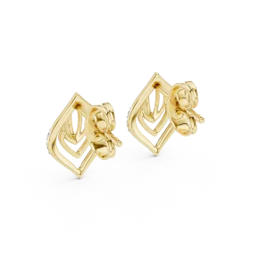 Geometric Symmetry Pavé-Set Diamond Stud Earrings - Image 4