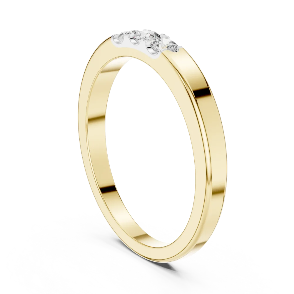 Linear Essence Round Brilliant Three Stone Band - Image 3