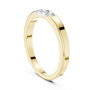 Linear Essence Round Brilliant Three Stone Band - Image 3