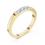 Linear Essence Round Brilliant Three Stone Band
