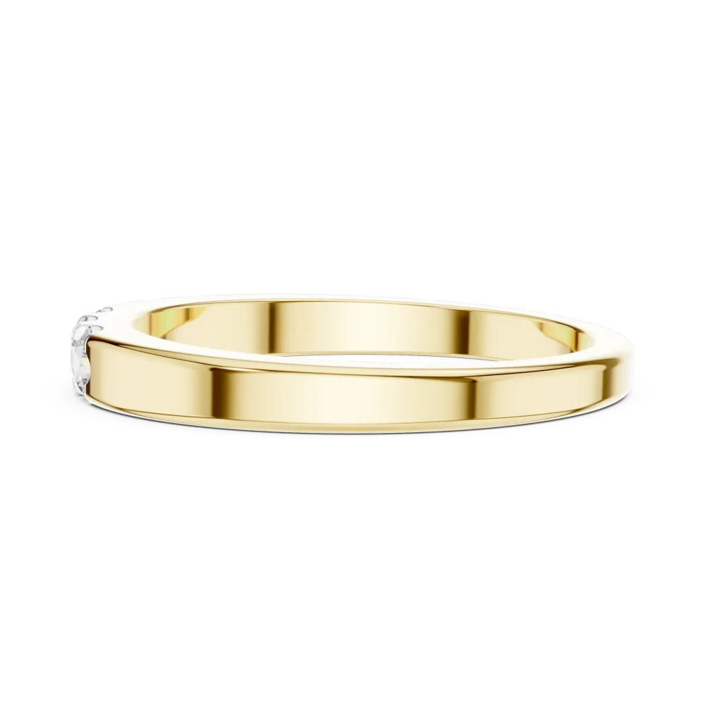 Linear Essence Round Brilliant Three Stone Band - Image 4