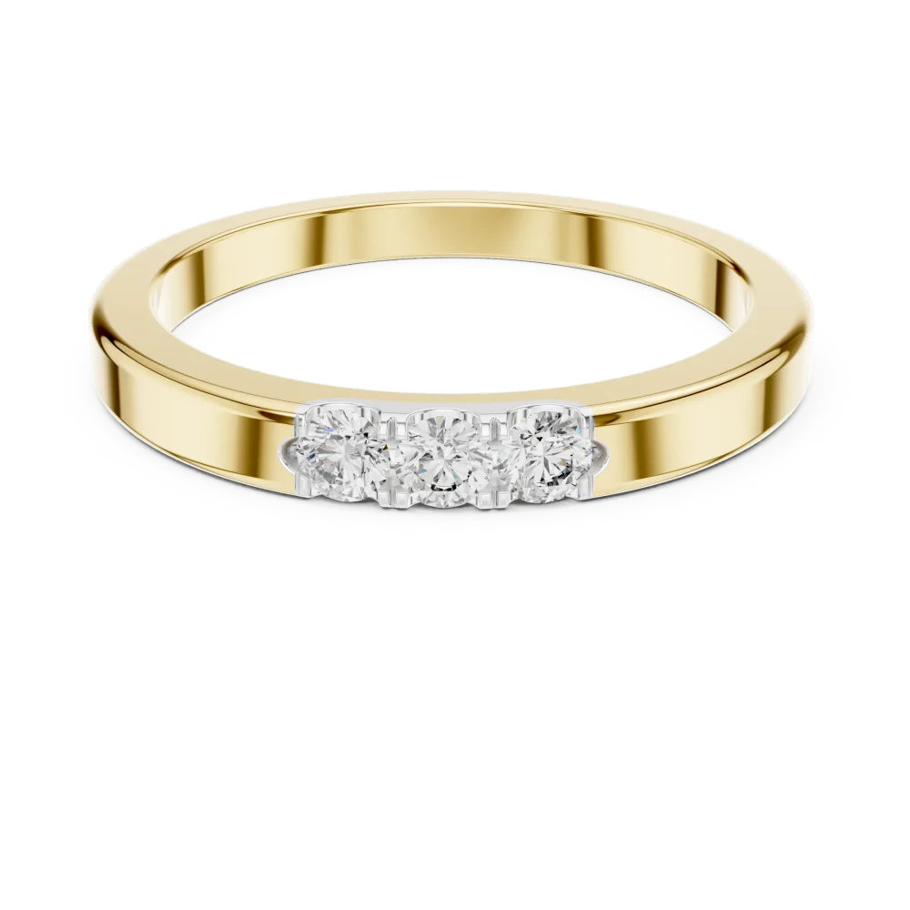 Linear Essence Round Brilliant Three Stone Band - Image 2