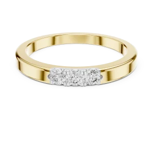 Linear Essence Round Brilliant Three Stone Band - Image 2