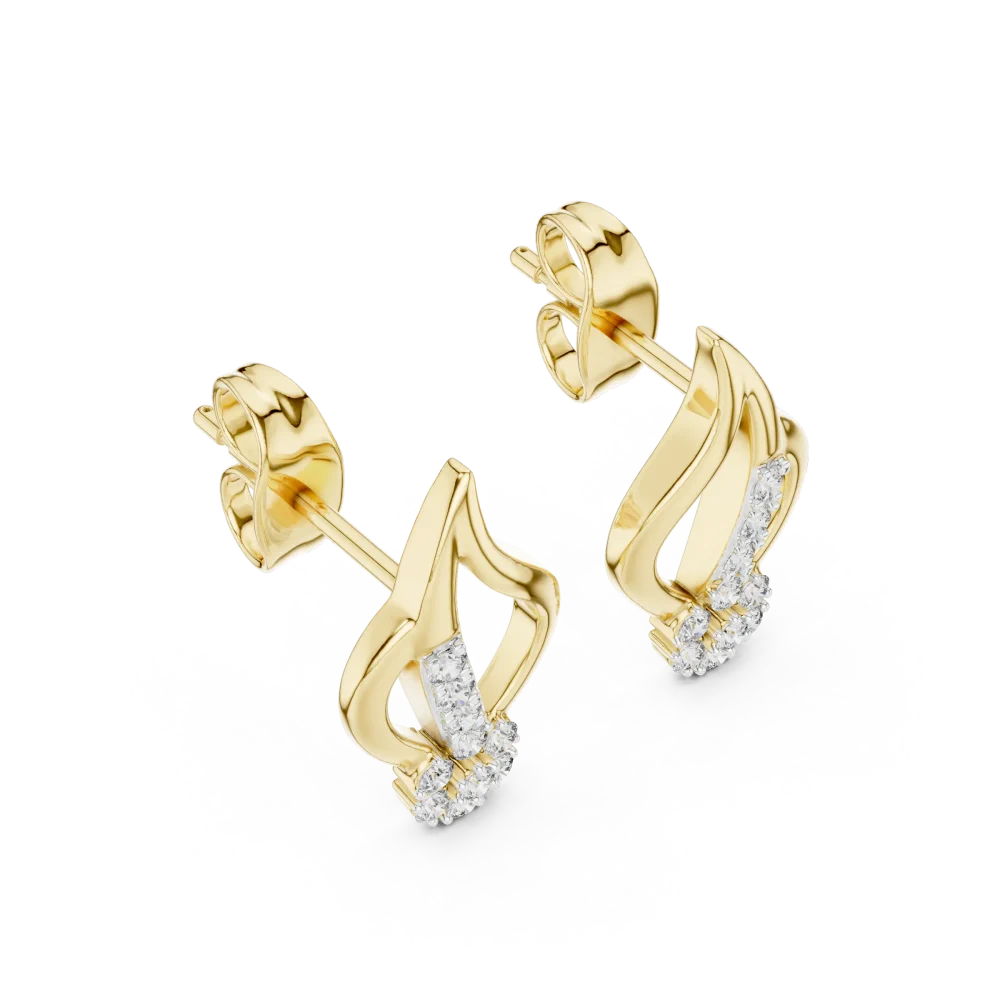 Experience the brilliant shimmer of these fluid, architectural stud earrings featuring premium DIAMEUR lab-grown diamonds. Elevate your style now.