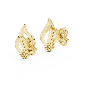 Fluid Silhouette Round Brilliant Pavé-Set Stud Earrings - Image 4