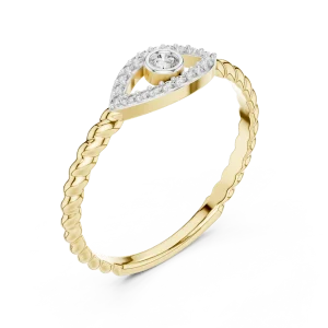 Ethereal Round Brilliant Pavé-Set Eye Statement Ring