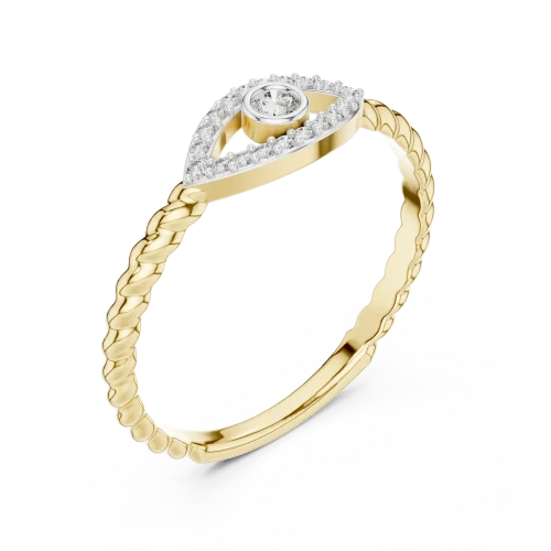 Ethereal Round Brilliant Pavé-Set Eye Statement Ring