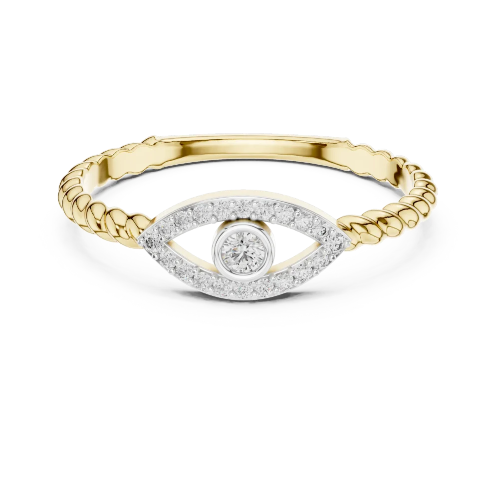 Ethereal Round Brilliant Pavé-Set Eye Statement Ring - Image 2