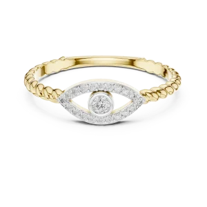 Ethereal Round Brilliant Pavé-Set Eye Statement Ring - Image 2