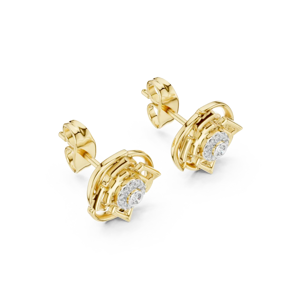 Discover the perfect blend of precision and brilliance with these geometric stud earrings. Experience sustainable luxury. Shop the collection now.