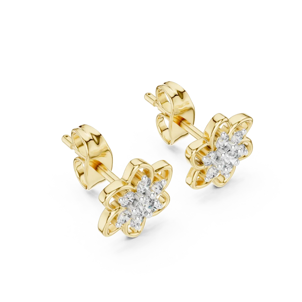 Discover the brilliance of our floral-inspired lab-grown diamond stud earrings. Handcrafted in pure gold, these sparkles are perfect for any look. Shop now!
