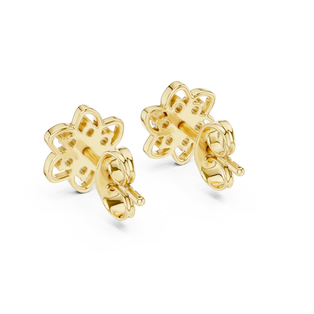 Ethereal Floral Round Brilliant Cluster Stud Earrings - Image 4